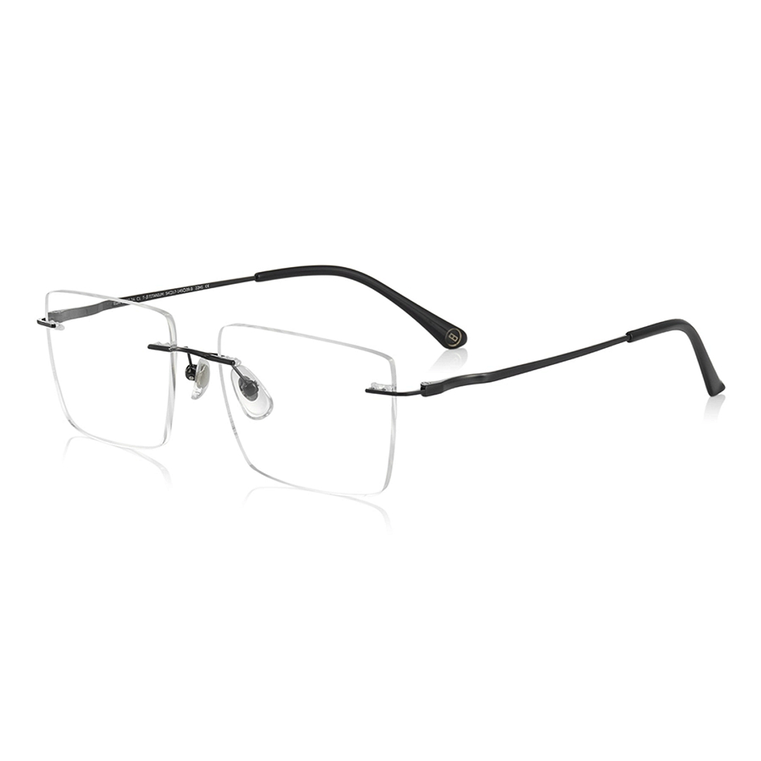OWNDAYS | AIR Black Rimless Wellington left side