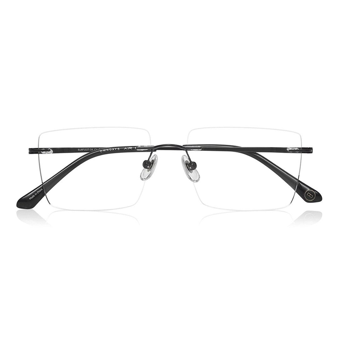 OWNDAYS | AIR Black Rimless Wellington right side