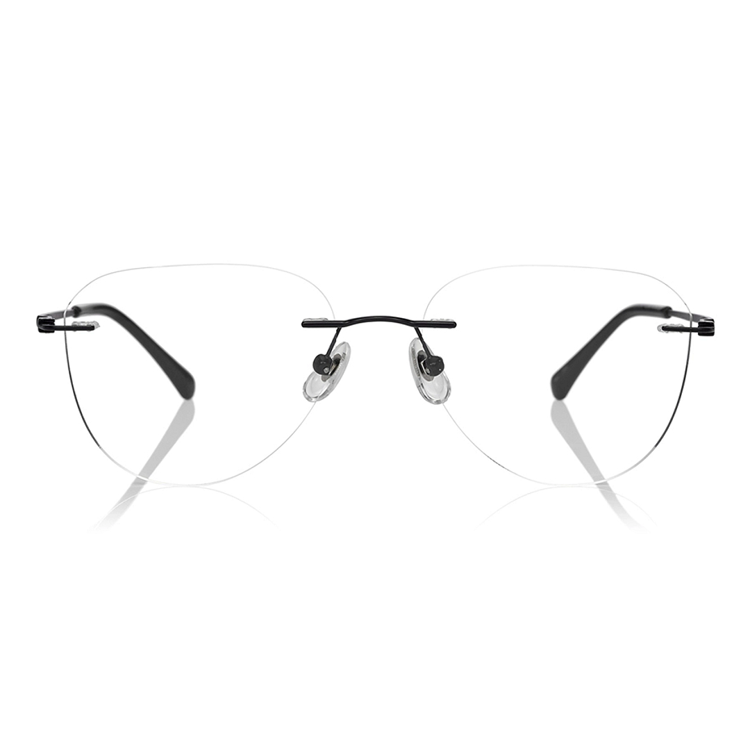 OWNDAYS | AIR Matte Black Rimless Teardrop right side