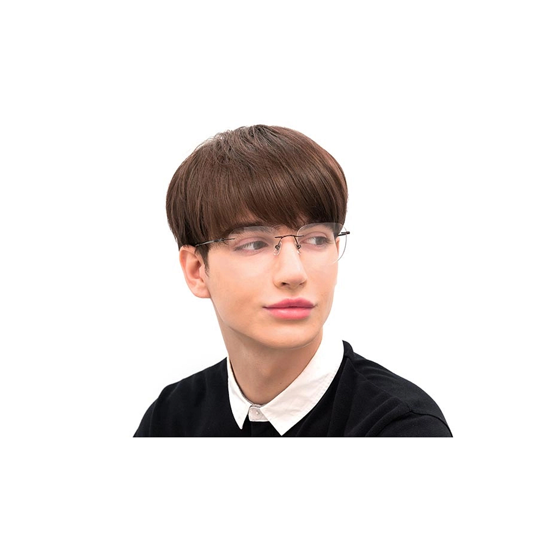 OWNDAYS | AIR Matte Black Rimless Teardrop left side