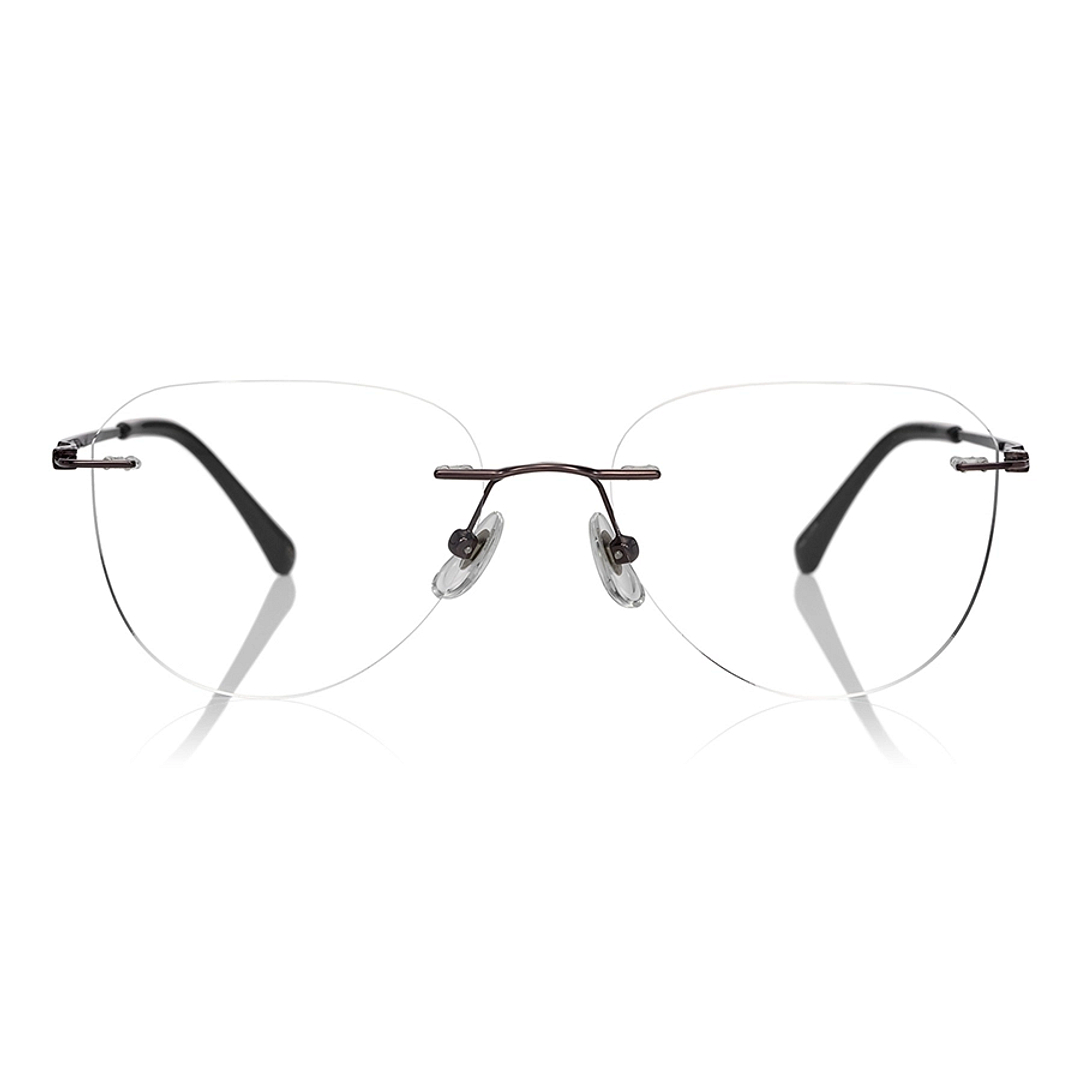 OWNDAYS | AIR Light Brown Rimless Teardrop right side