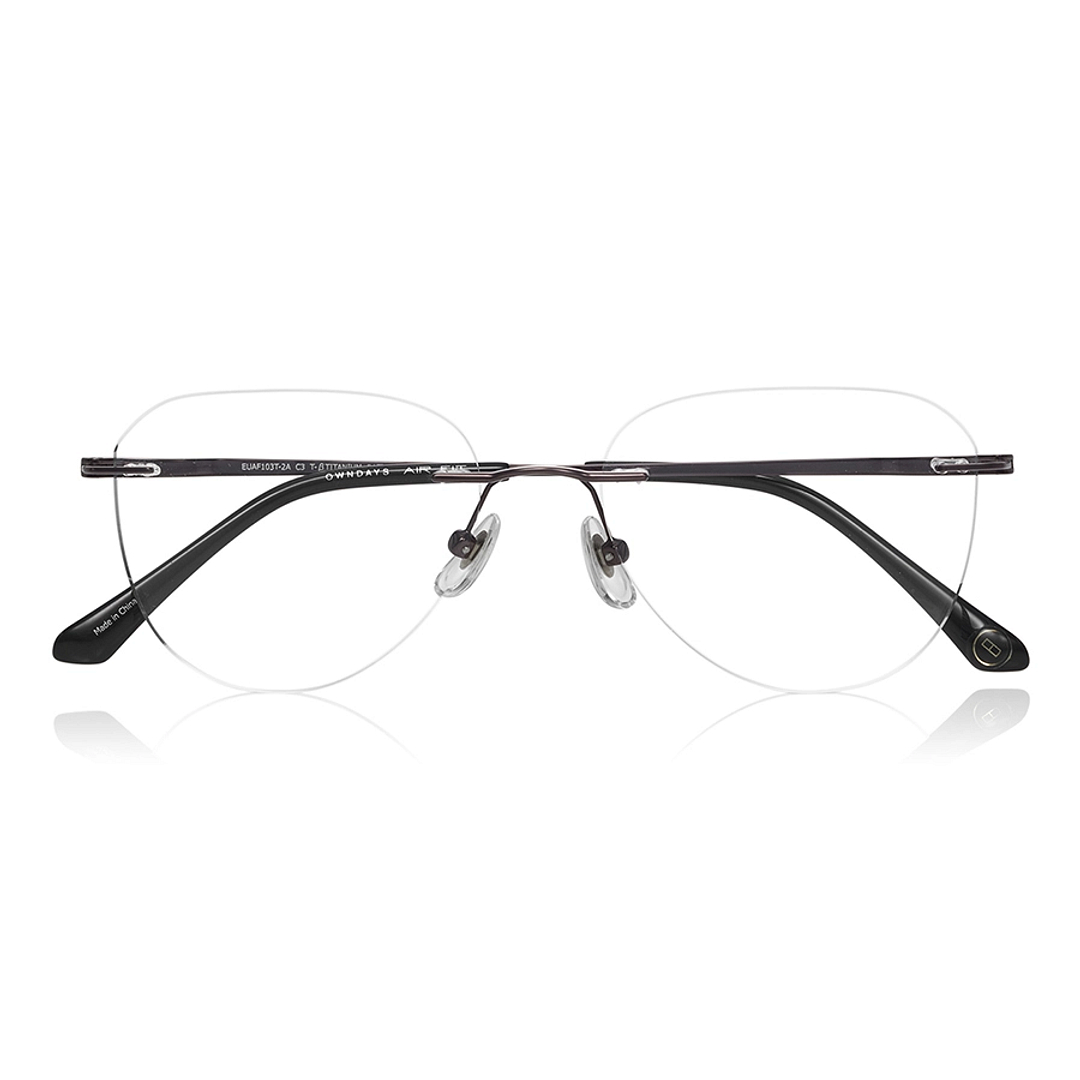 OWNDAYS | AIR Light Brown Rimless Teardrop right side