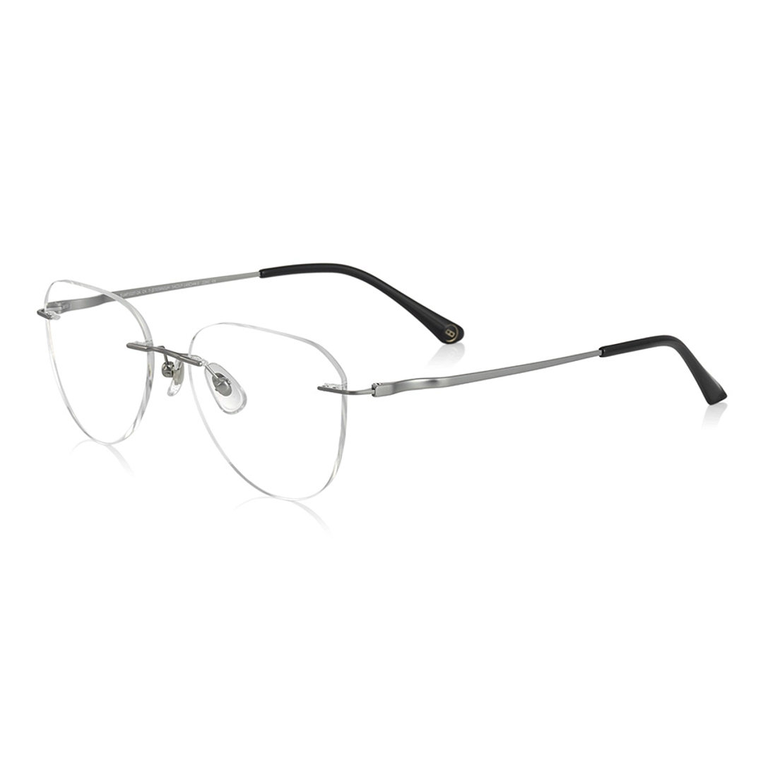 OWNDAYS | AIR Silver Rimless Teardrop left side
