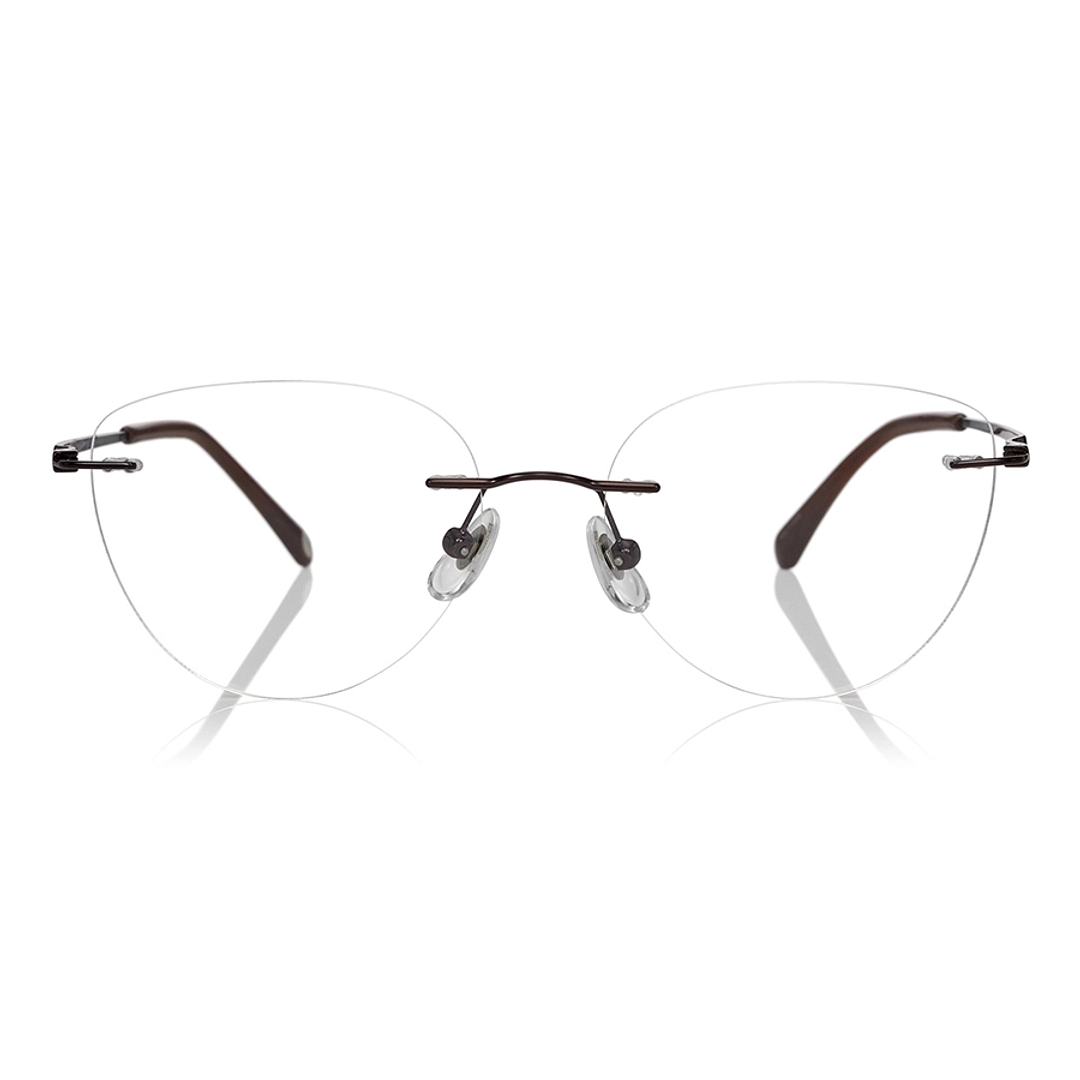 OWNDAYS | AIR Dark Brown Rimless Fox right side