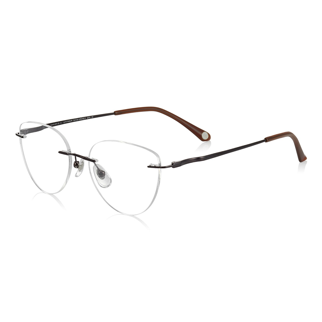 OWNDAYS | AIR Dark Brown Rimless Fox left side