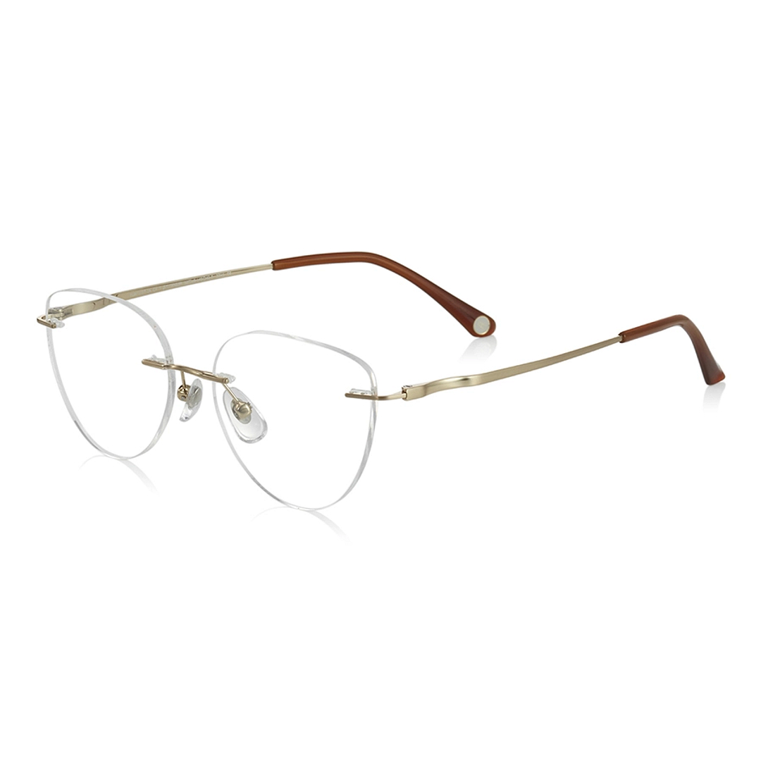 OWNDAYS | AIR Gold Rimless Fox left side