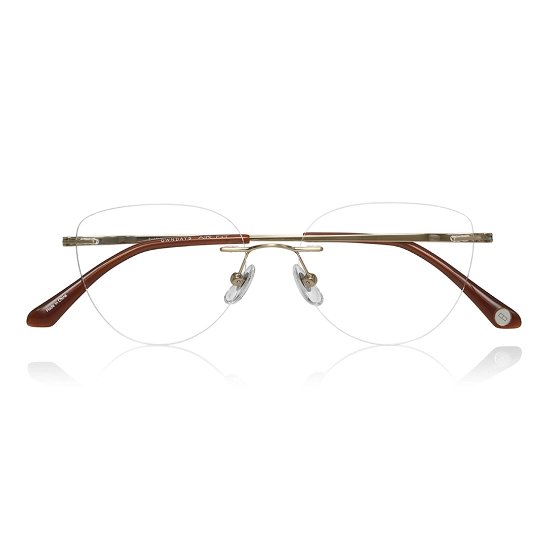 OWNDAYS | AIR Gold Rimless Fox right side
