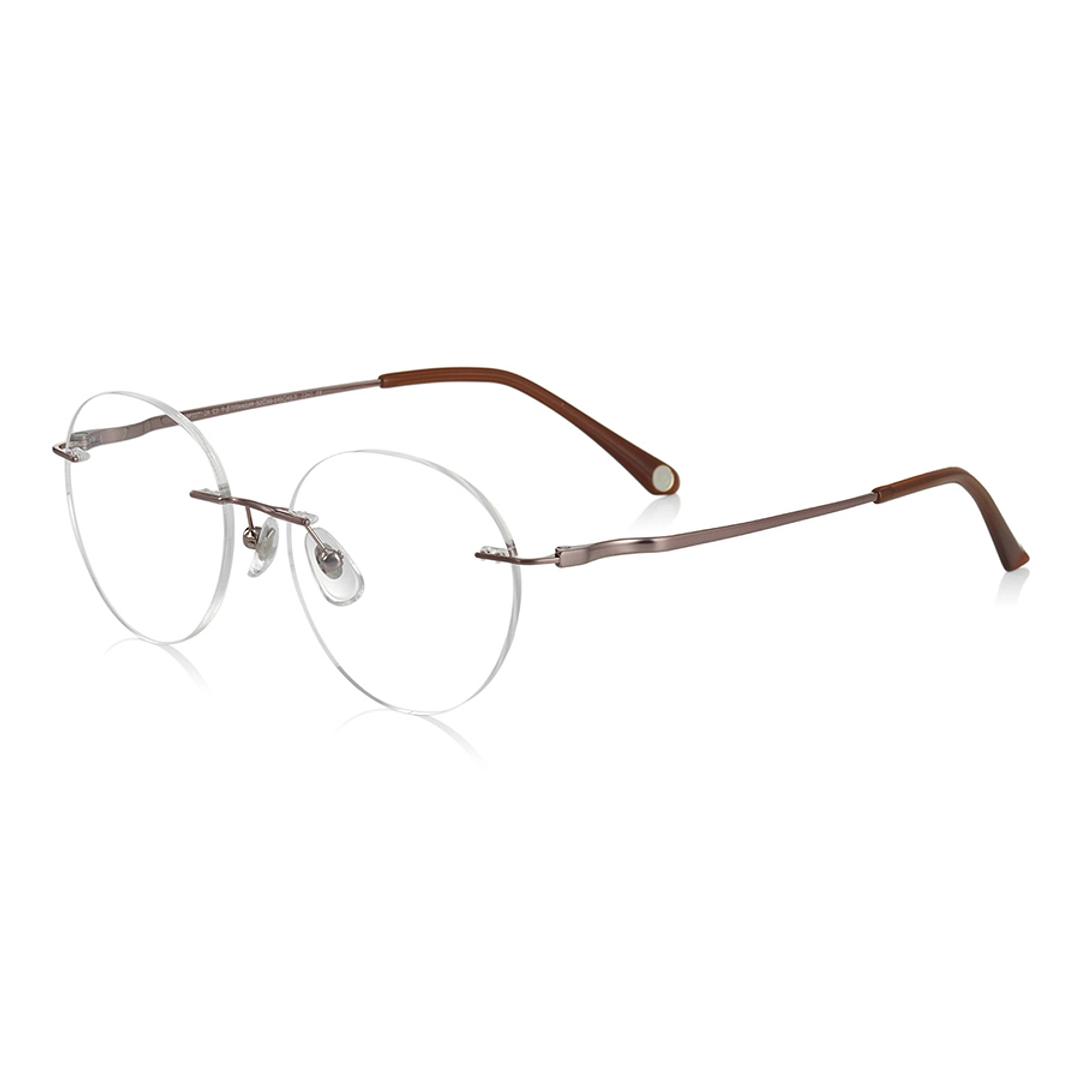 OWNDAYS | AIR Pink Rimless Boston left side