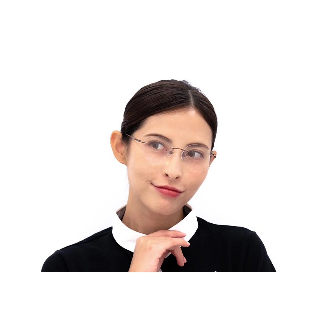 OWNDAYS | AIR Pink Rimless Boston left side