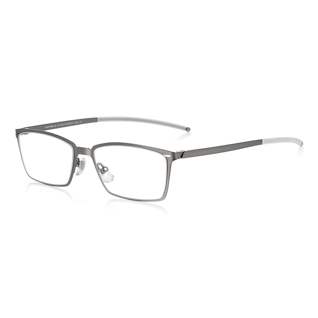 OWNDAYS | AIR Matte Silver Full Rim Rectangle left side