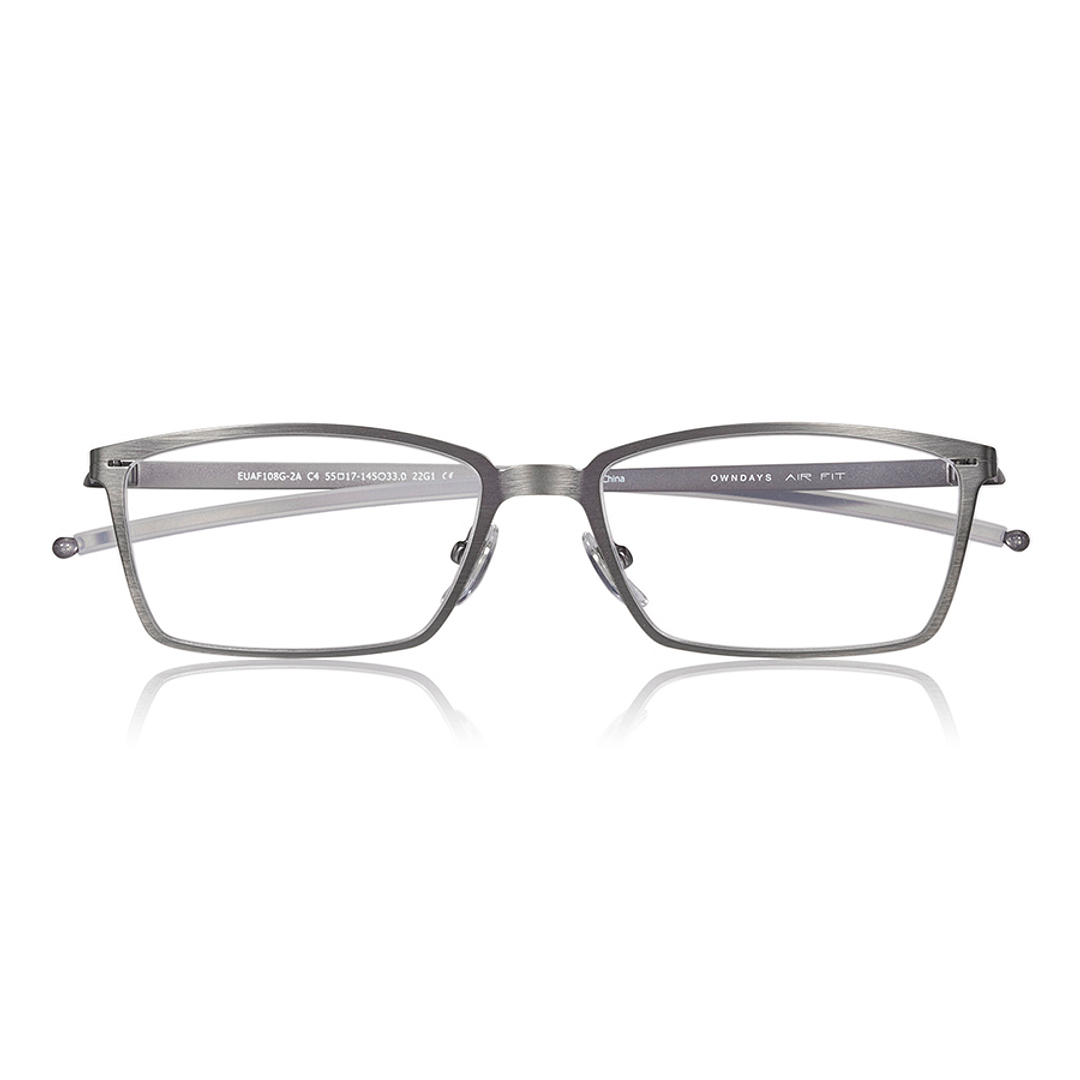 OWNDAYS | AIR Matte Silver Full Rim Rectangle right side
