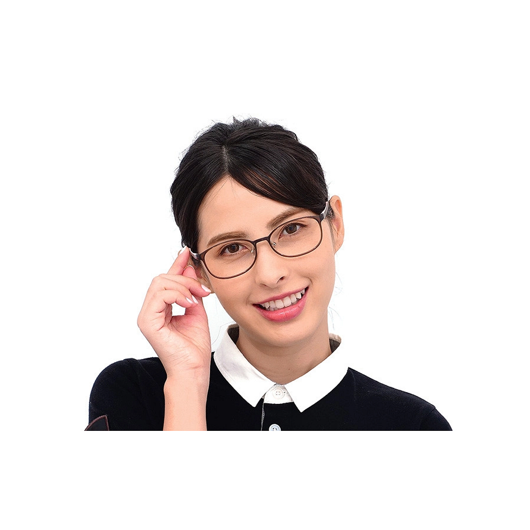 OWNDAYS | AIR Brown Demi Full Rim Rectangle left side