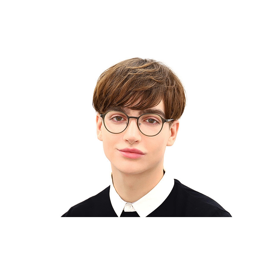 OWNDAYS | AIR Matte Brown Demi Full Rim Boston left side