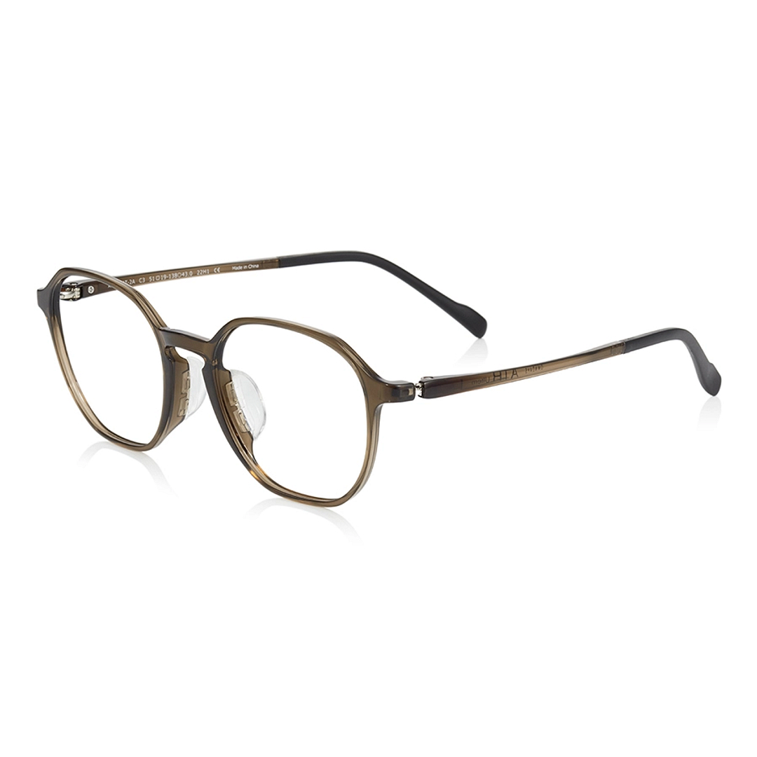 OWNDAYS | AIR Light Brown Full Rim Polygon left side