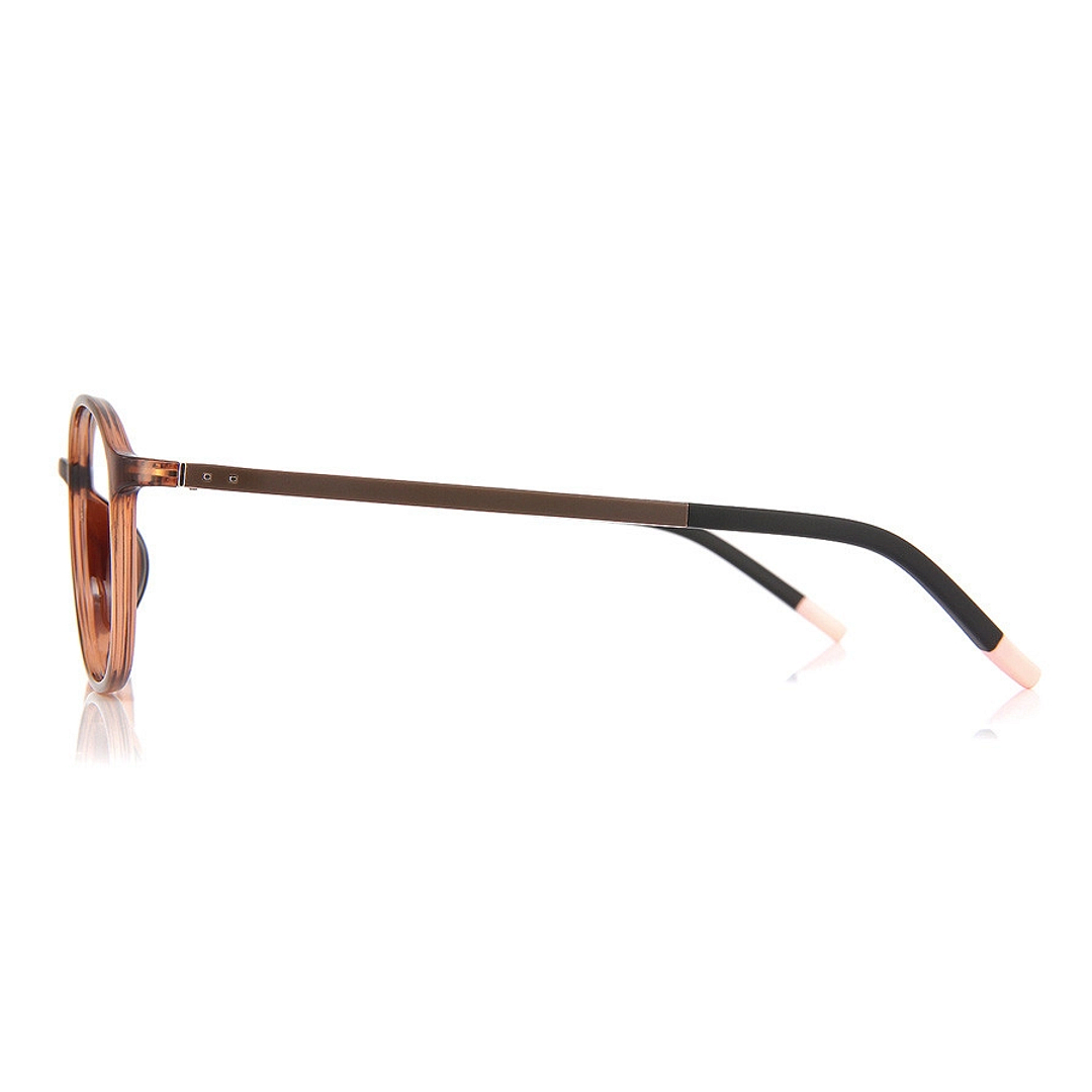 OWNDAYS | AIR Light Brown Full Rim Barrel left side