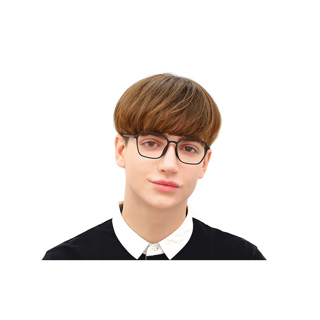 OWNDAYS | AIR Matte Black Full Rim Polygon left side