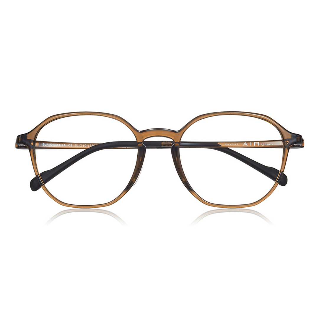 OWNDAYS | AIR Light Brown Full Rim Polygon right side