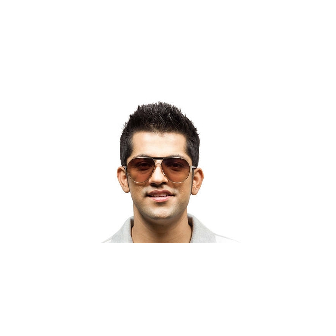 BRANDED Gold Full Rim Aviator left side