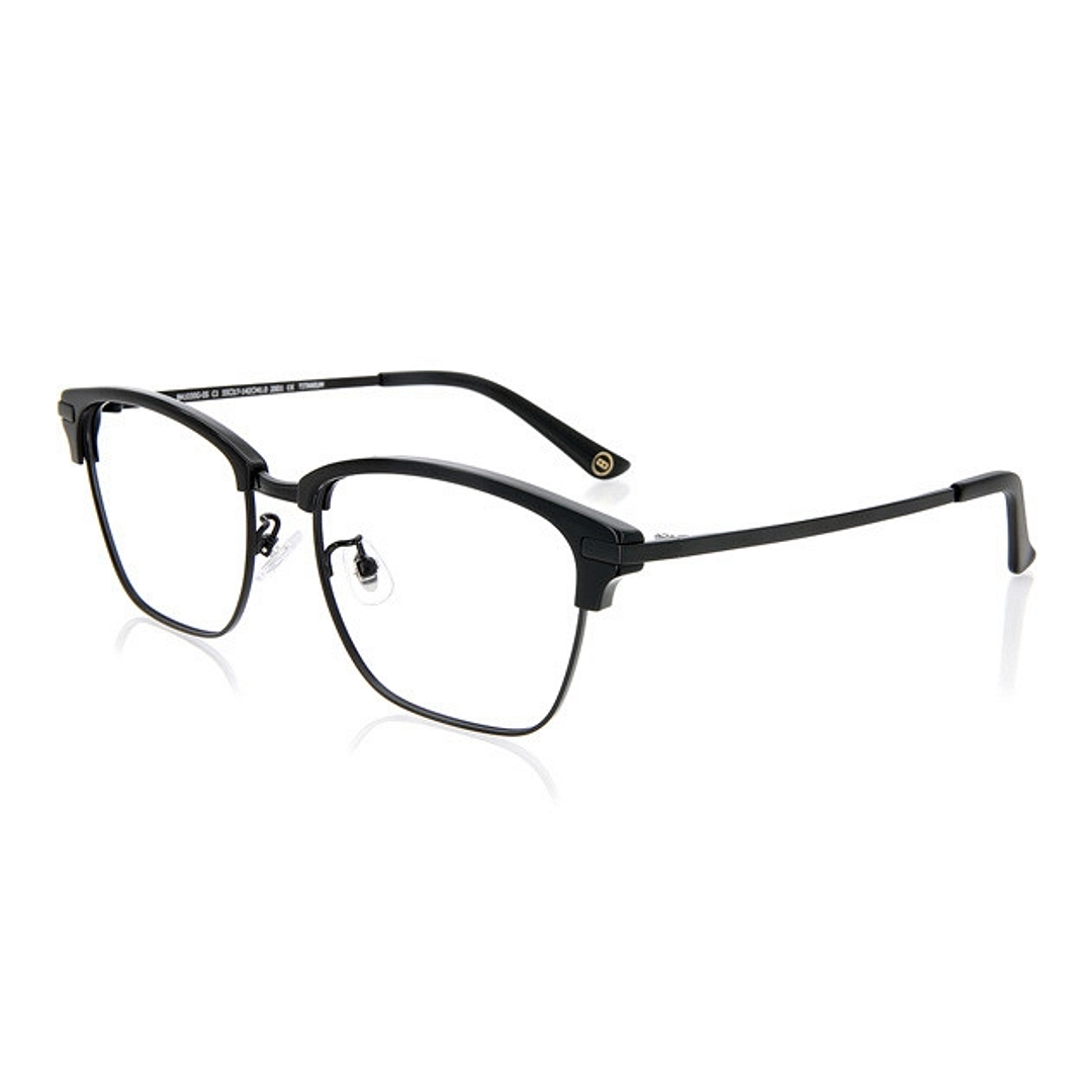 OWNDAYS | ESSENTIAL Black Half Rim Browline left side