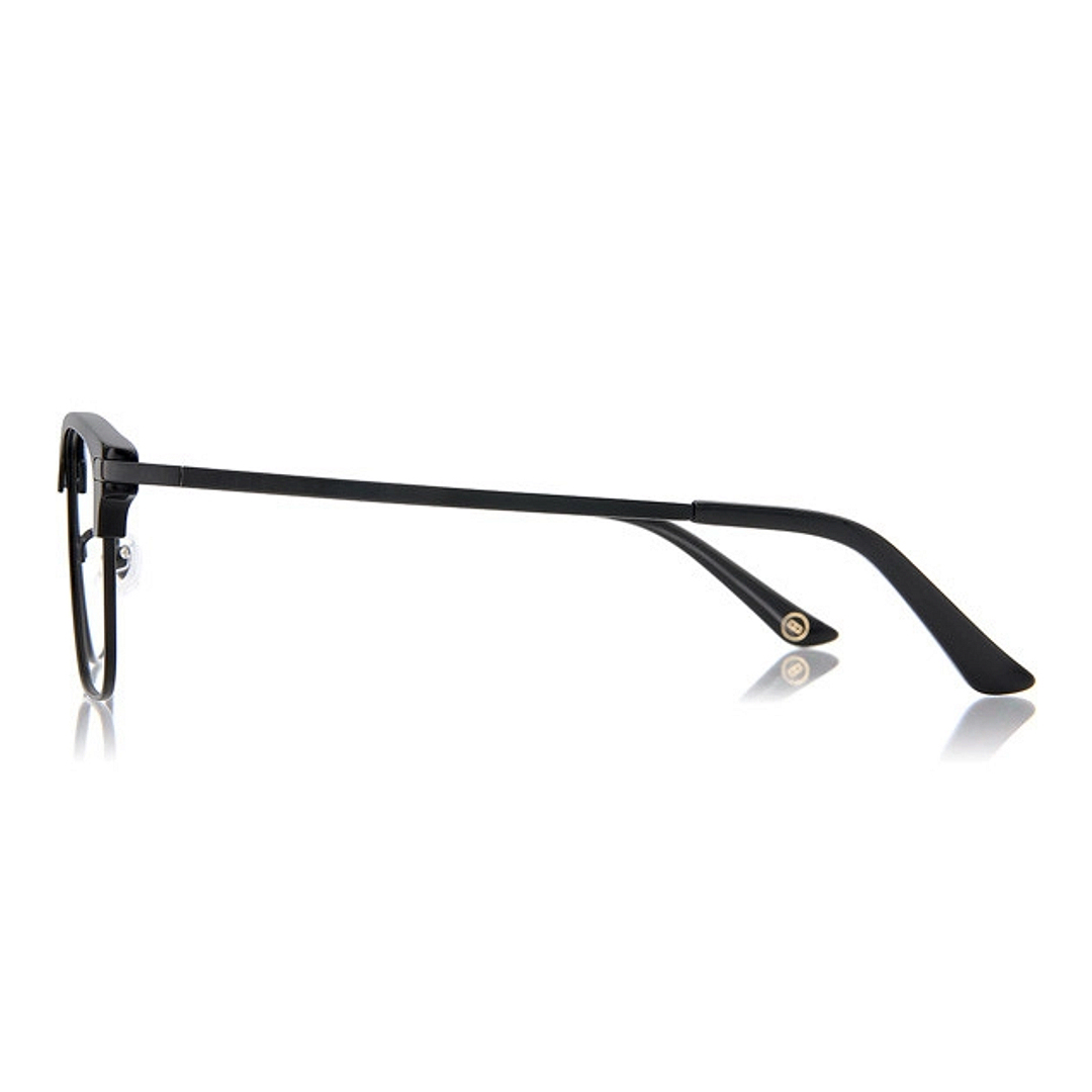 OWNDAYS | ESSENTIAL Black Half Rim Browline left side