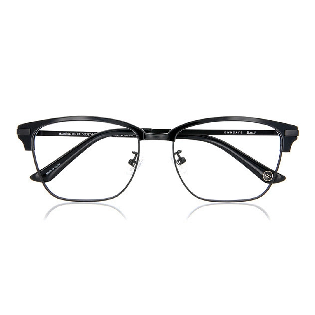 OWNDAYS | ESSENTIAL Black Half Rim Browline right side