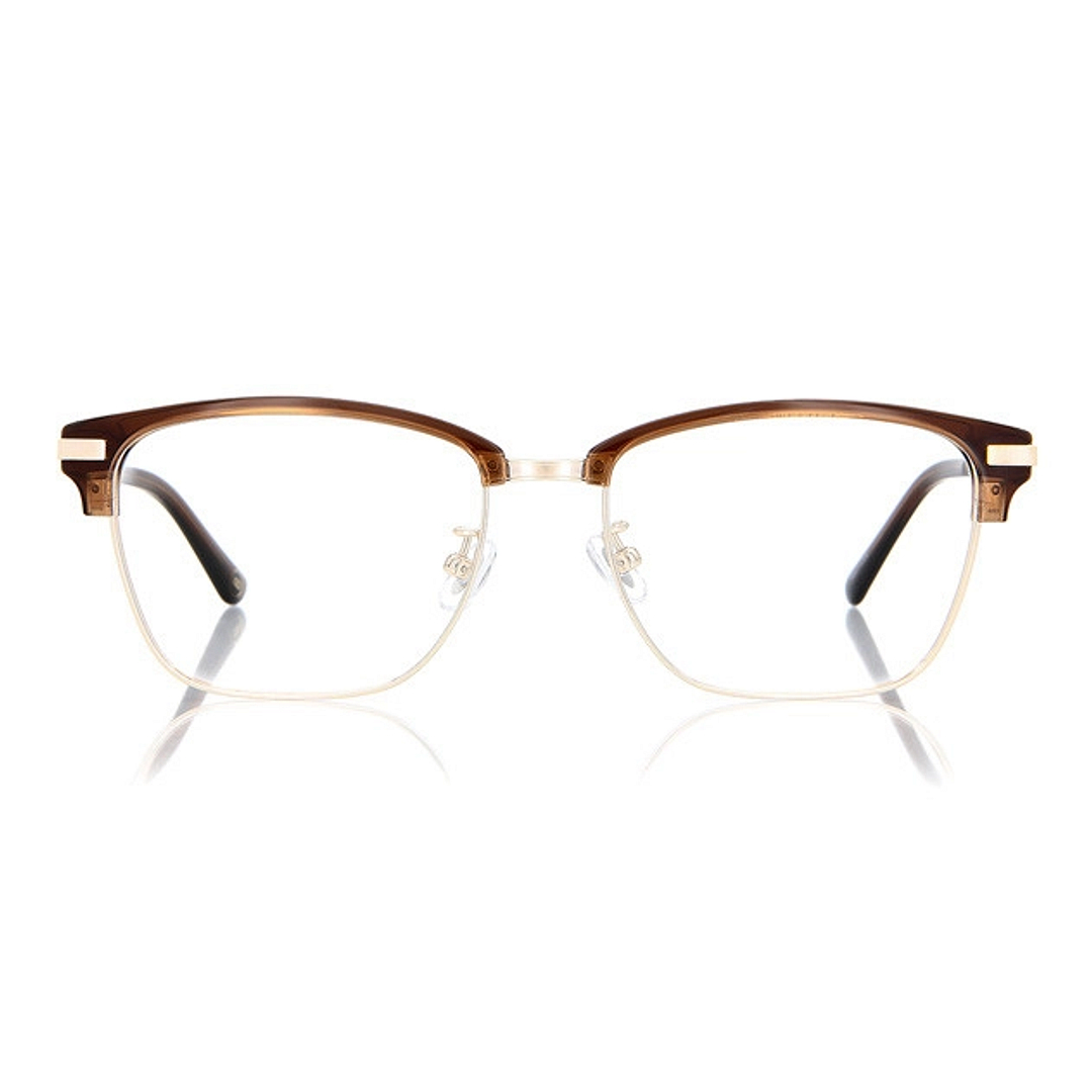 OWNDAYS | ESSENTIAL Brown Half Rim Browline right side