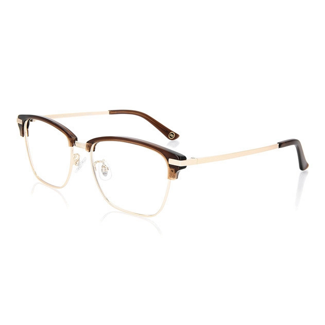 OWNDAYS | ESSENTIAL Brown Half Rim Browline left side
