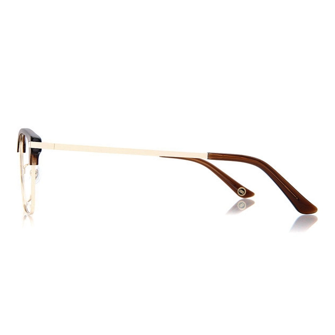 OWNDAYS | ESSENTIAL Brown Half Rim Browline left side