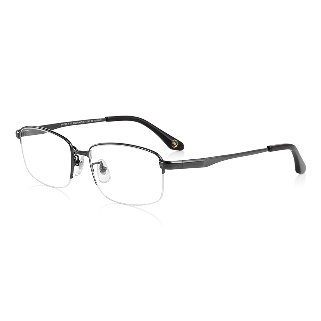 OWNDAYS | ESSENTIAL Dark Gunmetal Full Rim Rectangle left side