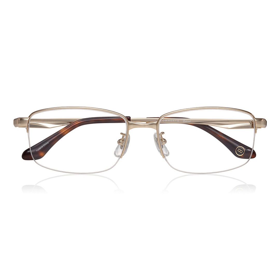 OWNDAYS | ESSENTIAL Gold Full Rim Rectangle right side