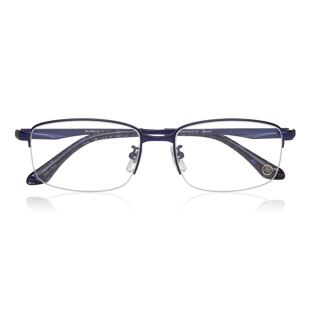 OWNDAYS | ESSENTIAL Navy Blue Full Rim Rectangle left side