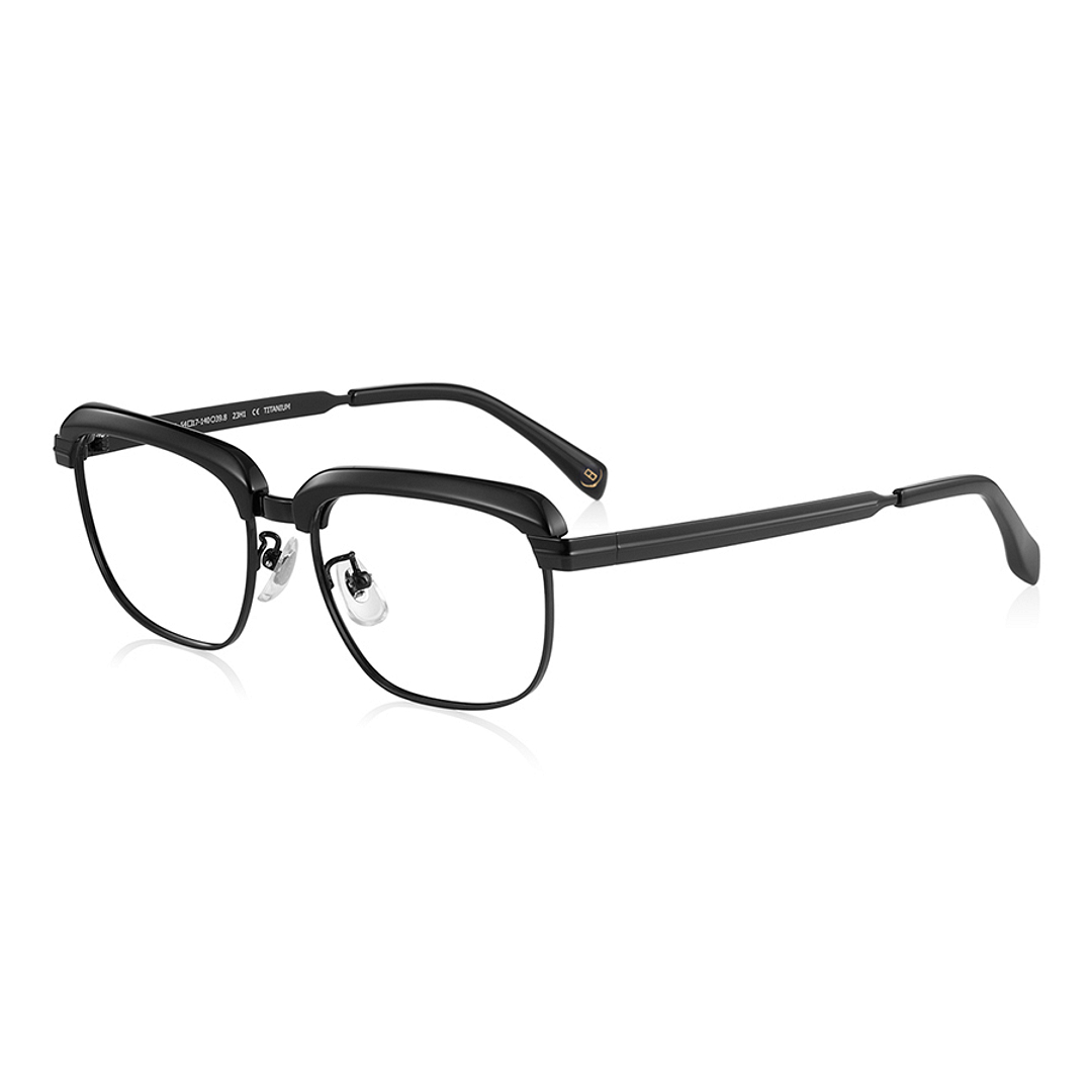 OWNDAYS | ESSENTIAL Black Full Rim Wellington left side