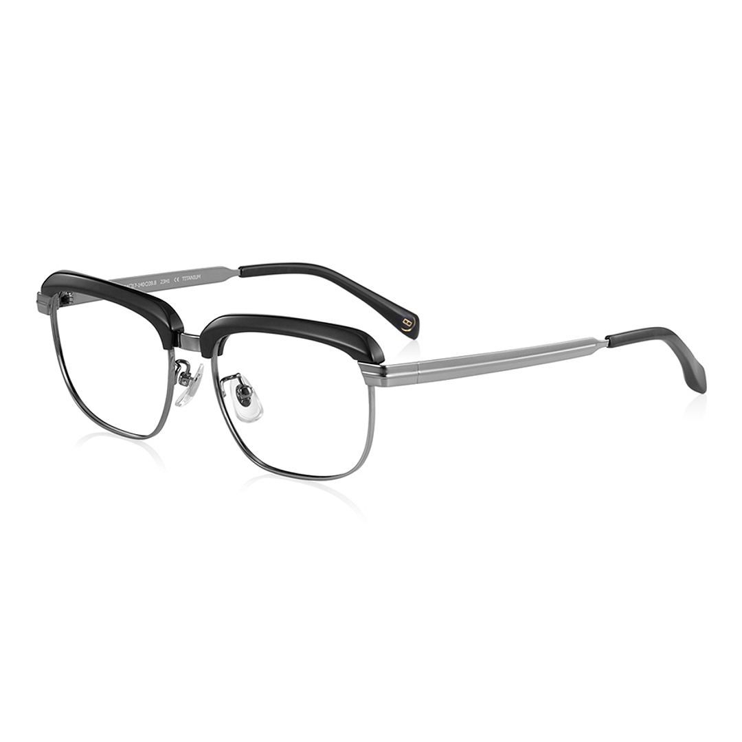 OWNDAYS | ESSENTIAL Mid Gunmetal Full Rim Wellington left side