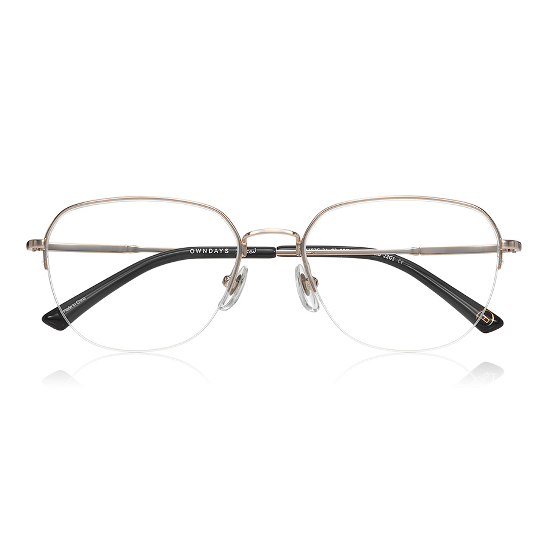 OWNDAYS | ESSENTIAL Gold Half Rim Teardrop right side