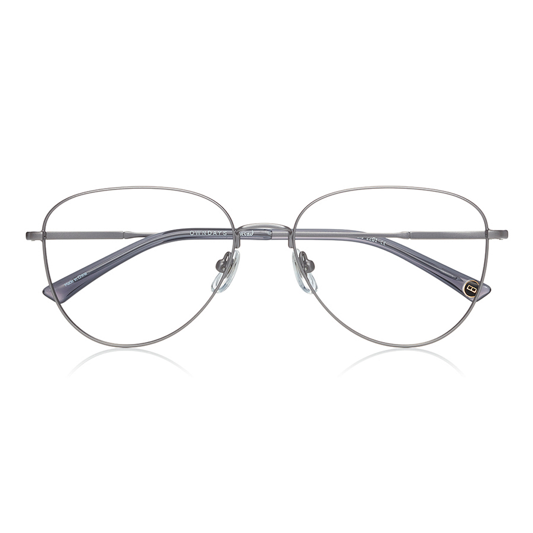 OWNDAYS | ESSENTIAL Mid Gunmetal Full Rim Teardrop right side