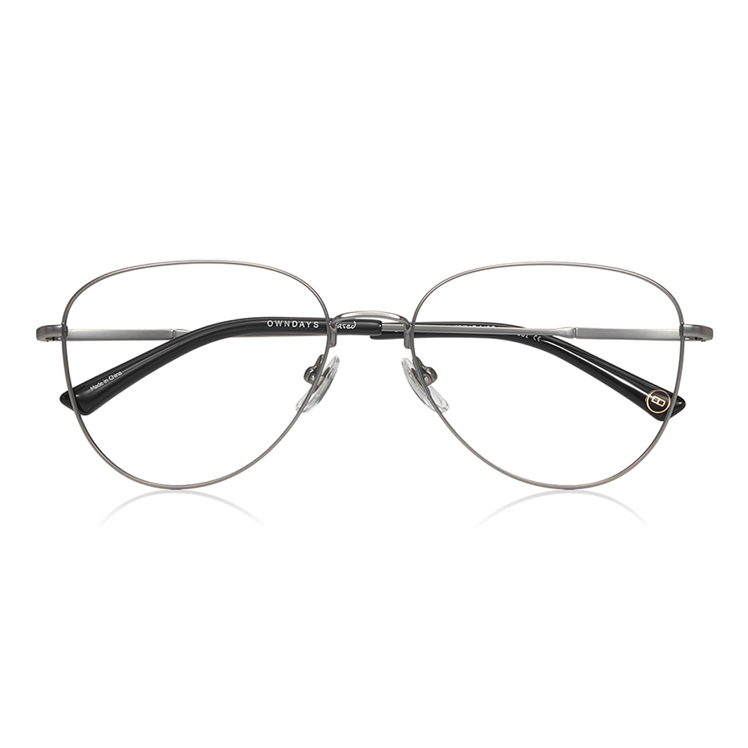 OWNDAYS | ESSENTIAL Silver Full Rim Teardrop right side