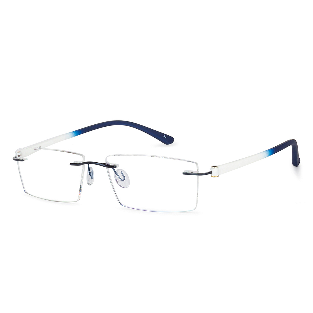 Lenskart Air Online Sky Blue Rimless Rectangle left side