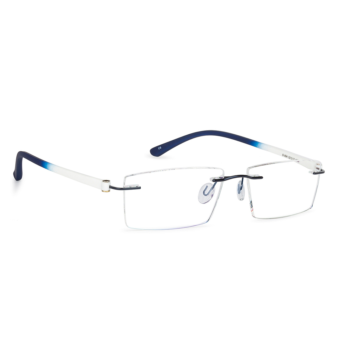 Lenskart Air Online Sky Blue Rimless Rectangle left side