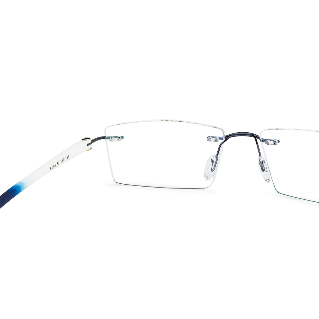 Lenskart Air Online Sky Blue Rimless Rectangle left side