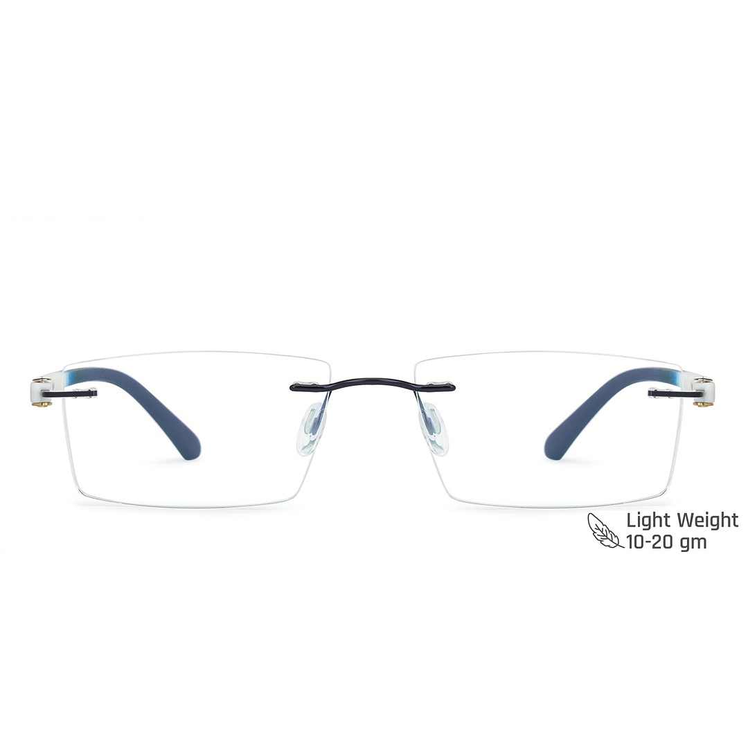 Lenskart Air Online Sky Blue Rimless Rectangle left side