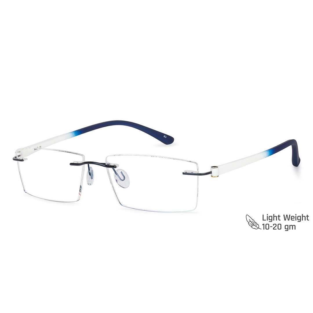 Lenskart Air Online Sky Blue Rimless Rectangle right side