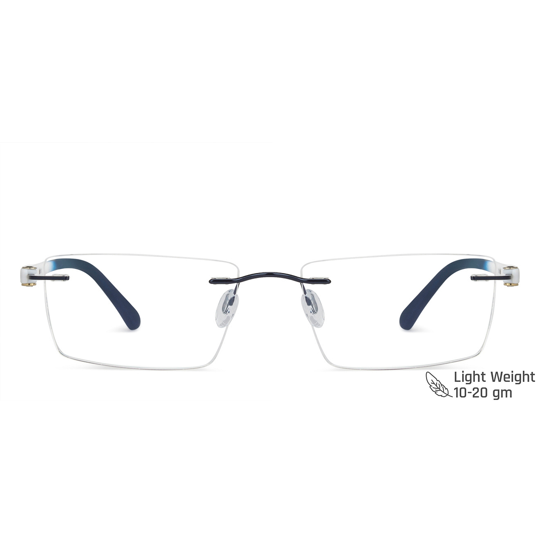 BRANDED Sky Blue Rimless Rectangle left side