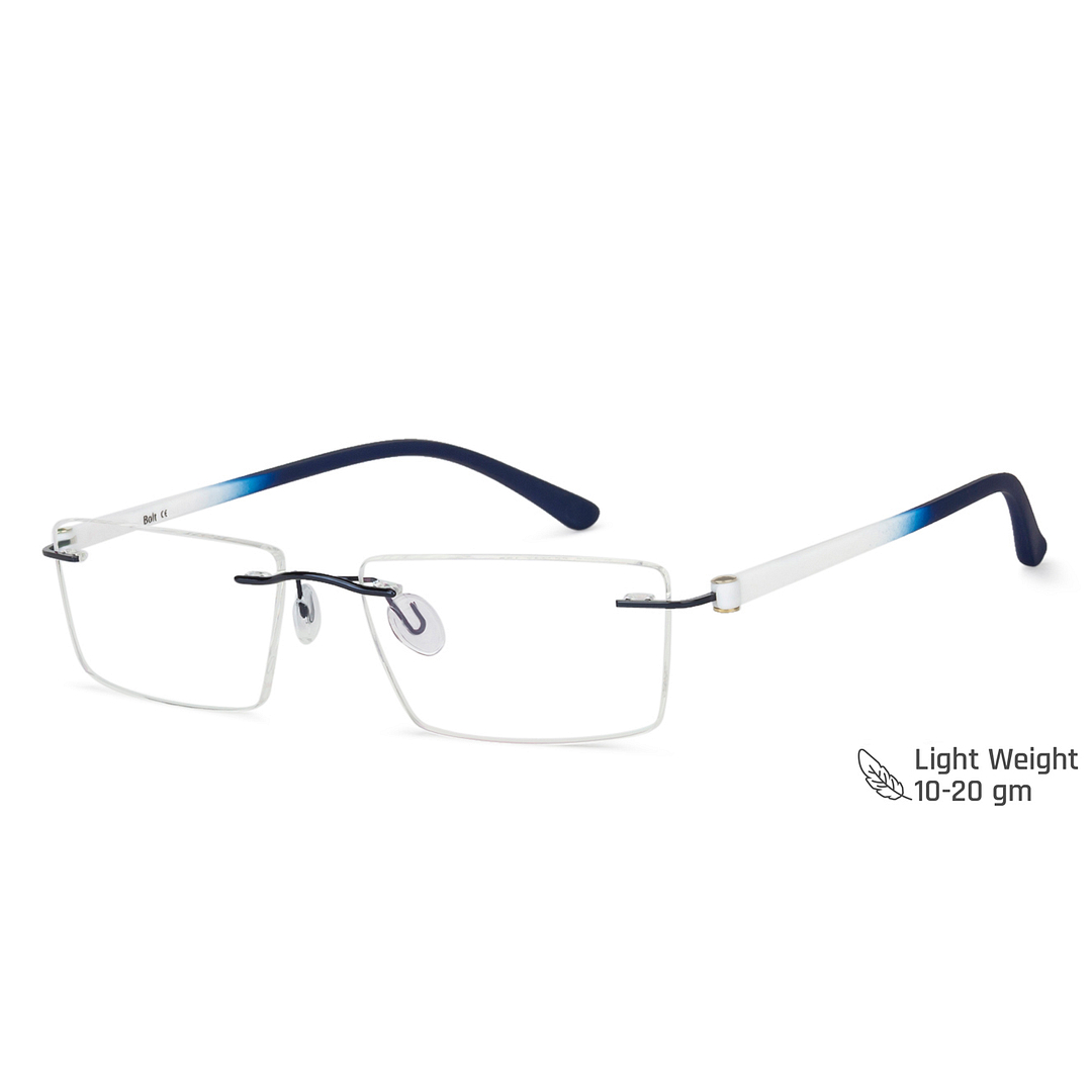 BRANDED Sky Blue Rimless Rectangle right side