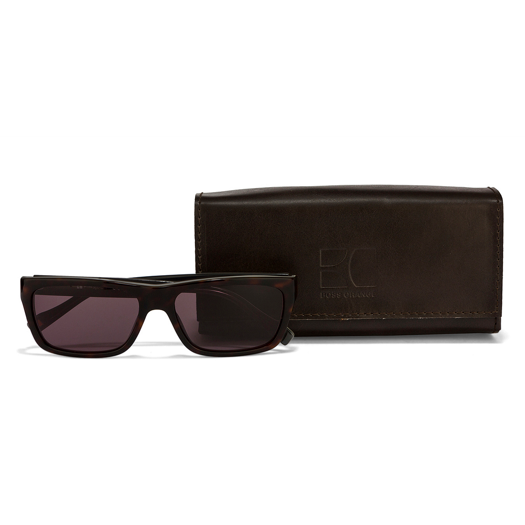 BRANDED Tan Brown Full Rim Rectangle left side