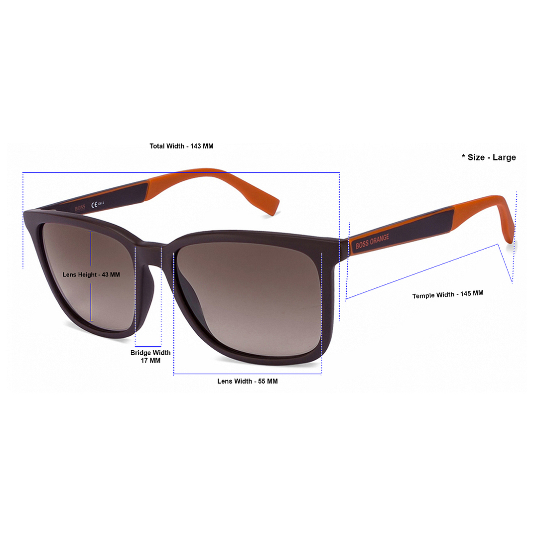 Boss Orange Dark Brown Full Rim Square right side
