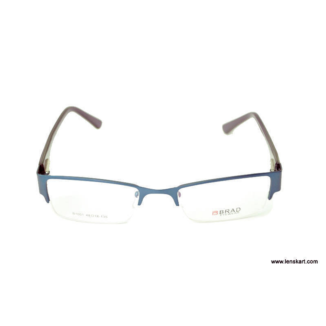 BRANDED Black Blue Half Rim left side