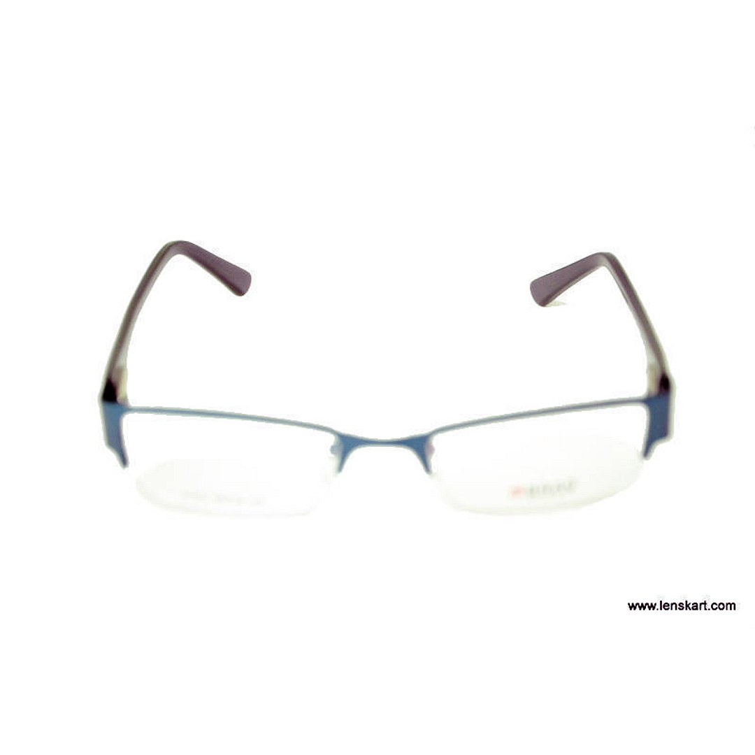 BRANDED Black Blue Half Rim left side