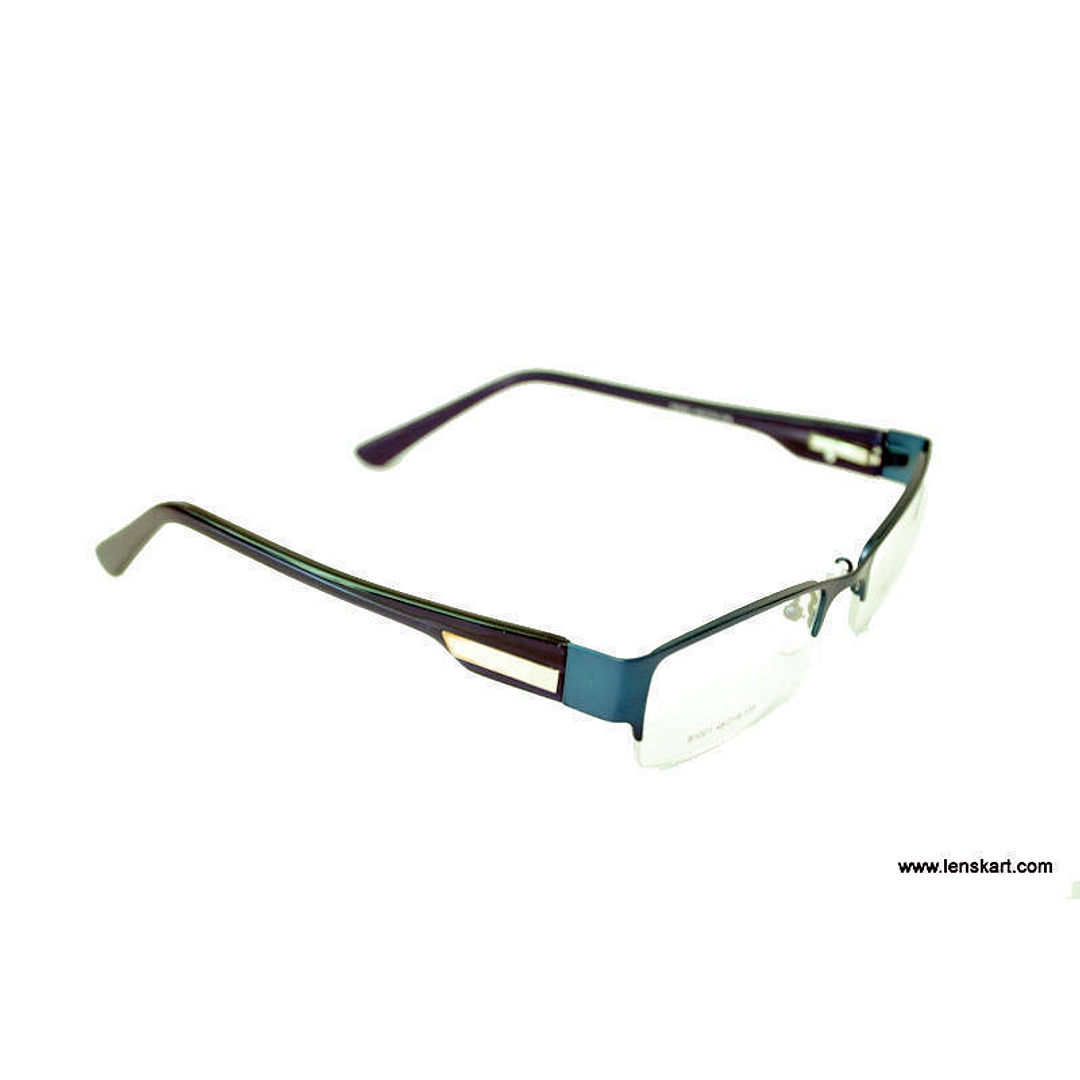 BRANDED Black Blue Half Rim left side