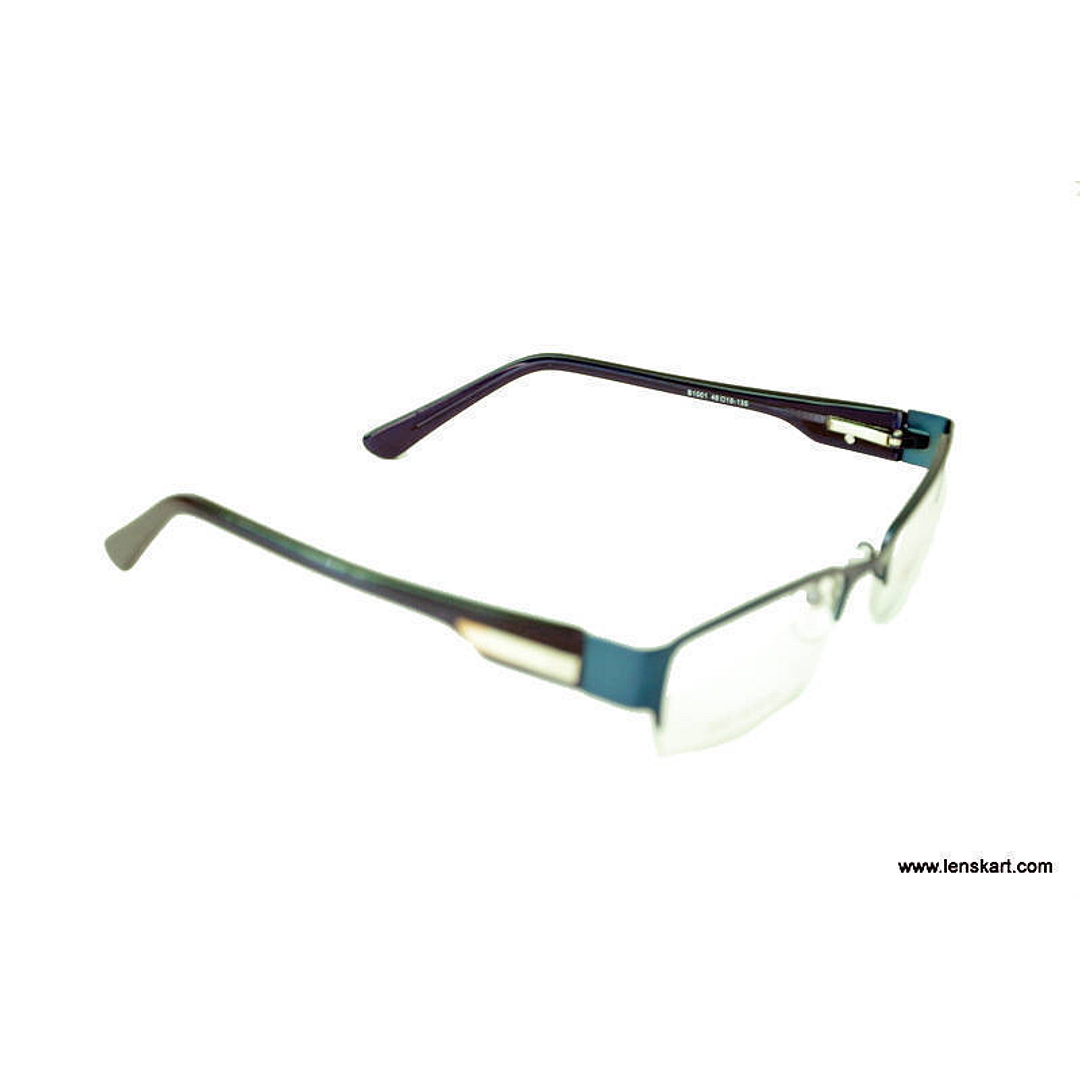 BRANDED Black Blue Half Rim left side