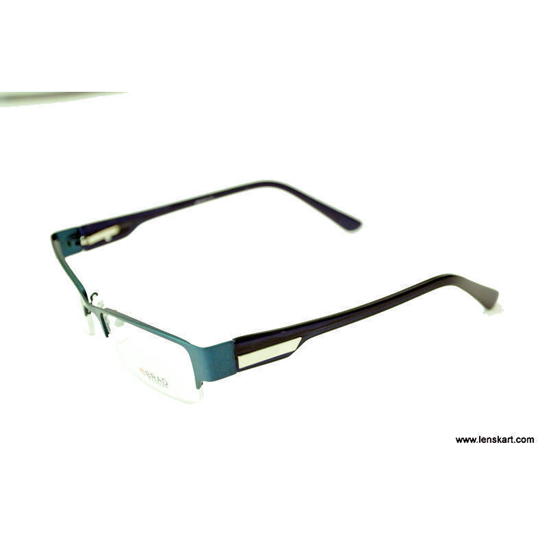 BRANDED Black Blue Half Rim left side